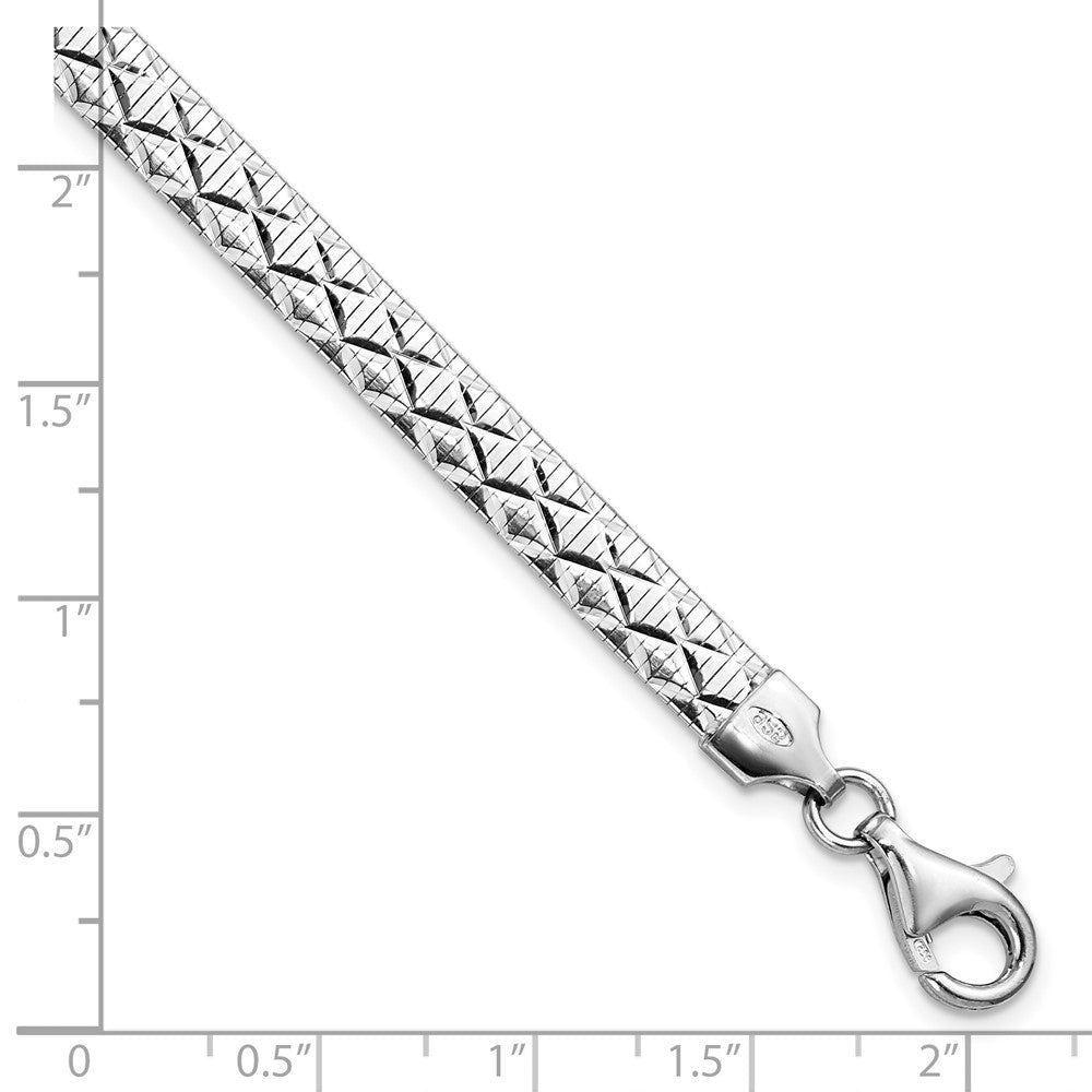 FJC Finejewelers 925 Sterling Silver Fancy Polished Textured Reversible Bracelet 7.5 Inches