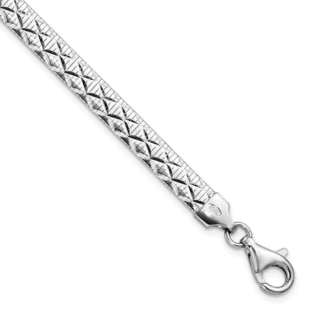 FJC Finejewelers 925 Sterling Silver Fancy Polished Textured Reversible Bracelet 7.5 Inches