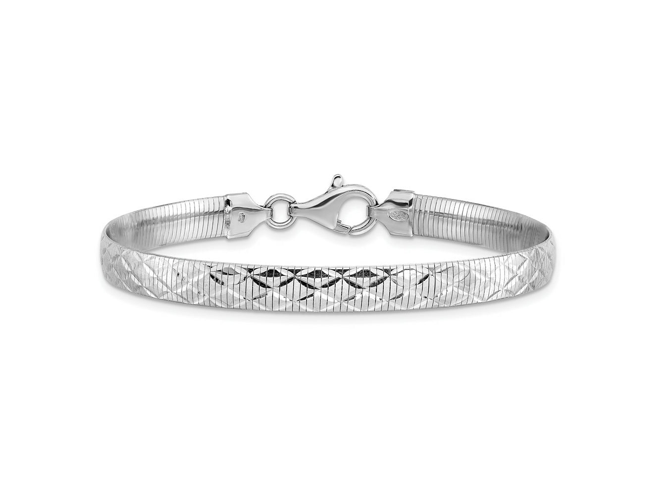 FJC Finejewelers 925 Sterling Silver Fancy Polished Textured Reversible Bracelet 7.5 Inches