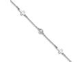 FJC Finejewelers 925 Sterling Silver Fancy  CZ Cross with 1in ext. Bracelet 7 Inches x 5.51 mm