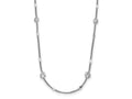 FJC Finejewelers 925 Sterling Silver Curb Rhodium Plated CZ with 2in ext. Necklace 16 Inches x 4 mm