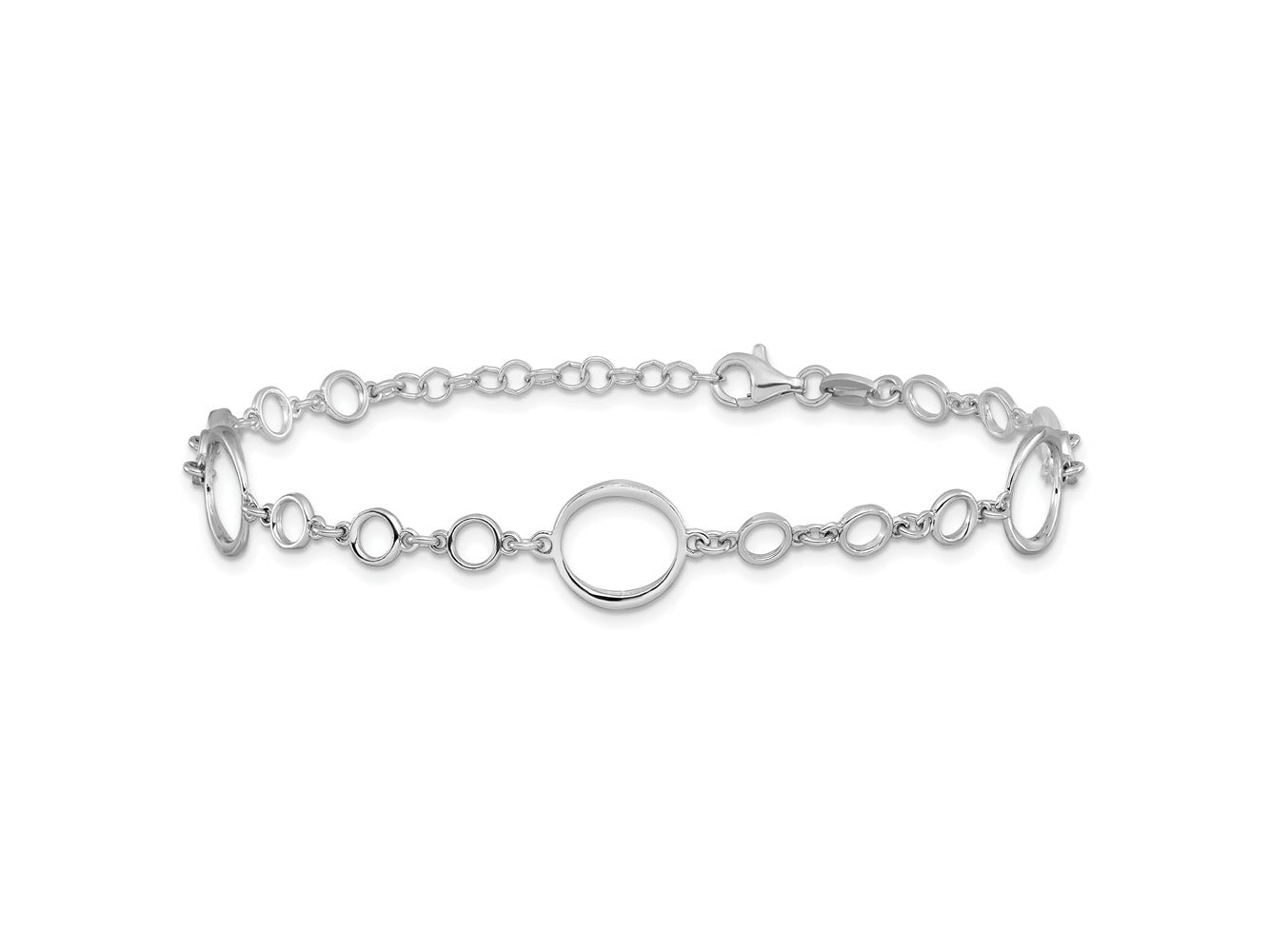 FJC Finejewelers 925 Sterling Silver  Polished Link with 1 in ext. Bracelet 7 Inches x 10.9 mm