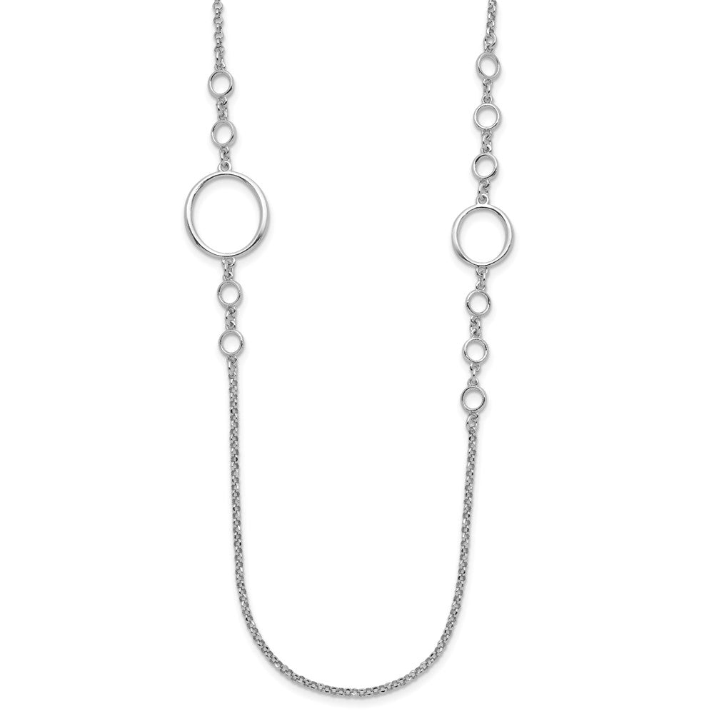 FJC Finejewelers 925 Sterling Silver Rolo Rhodium Plated Polished Necklace 31 Inches x 15 mm
