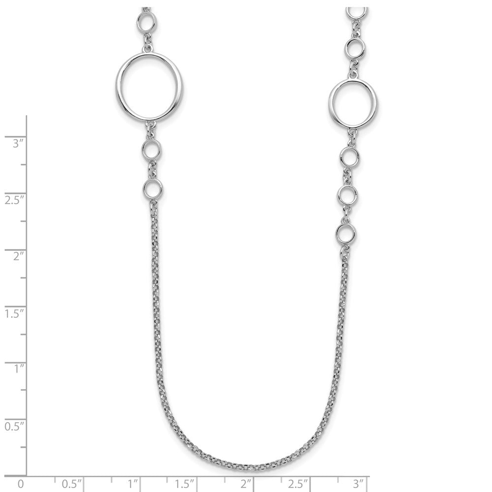 FJC Finejewelers 925 Sterling Silver Rolo Rhodium Plated Polished Necklace 31 Inches x 15 mm
