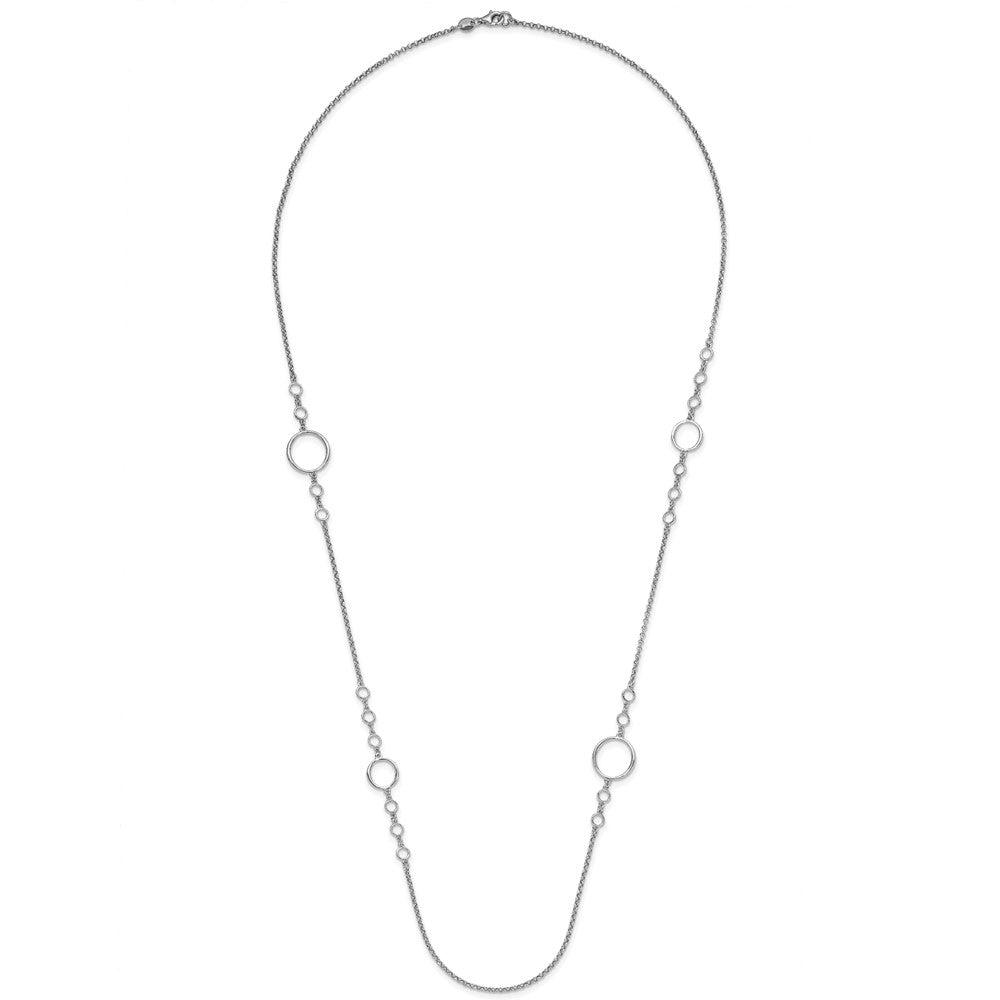 FJC Finejewelers 925 Sterling Silver Rolo Rhodium Plated Polished Necklace 31 Inches x 15 mm