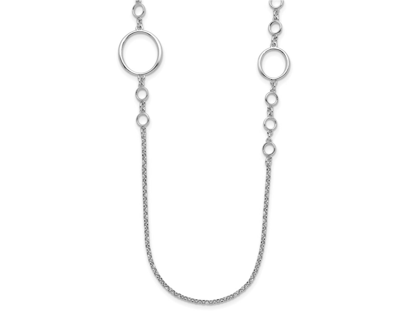 FJC Finejewelers 925 Sterling Silver Rolo Rhodium Plated Polished Necklace 31 Inches x 15 mm