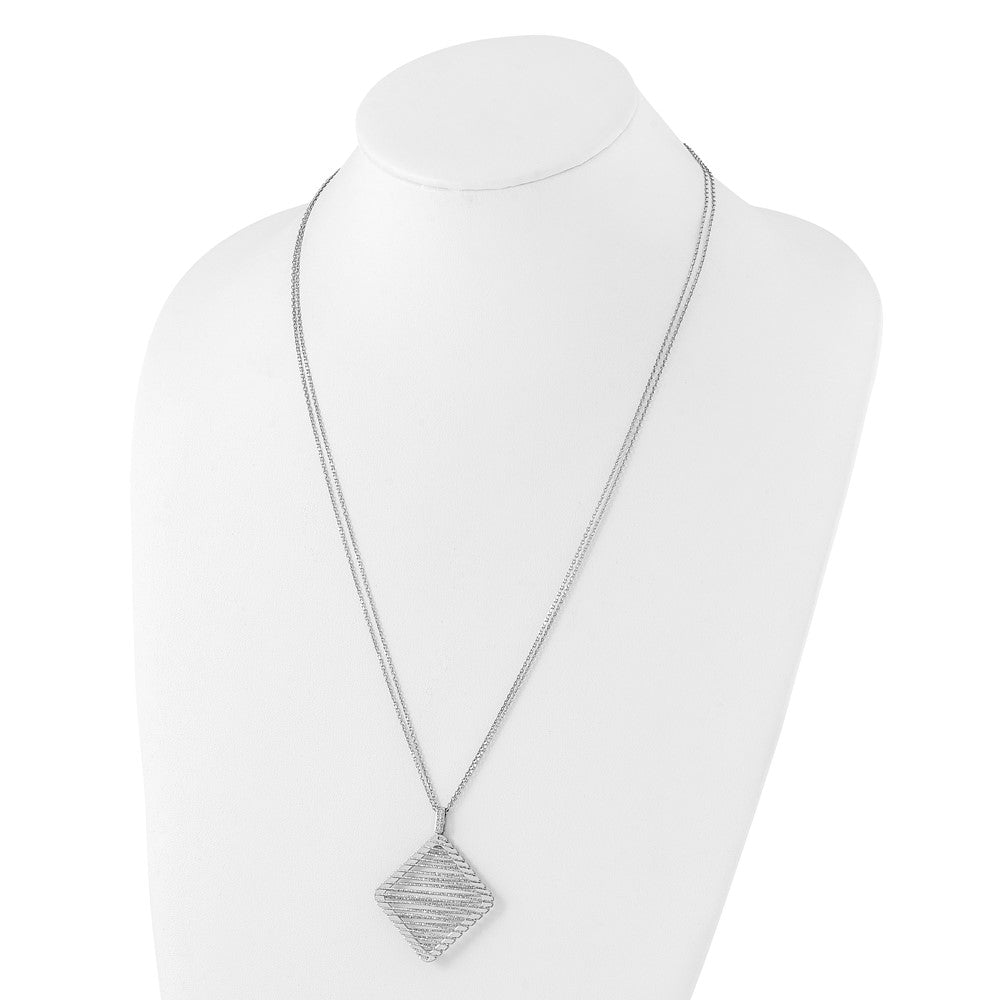 FJC Finejewelers 925 Sterling Silver Fancy Rhodium Plated CZ Necklace 38 mm