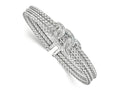 FJC Finejewelers 925 Sterling Silver Rhodium Plated CZ Woven Cuff 6.75 Inches x 8.5 mm