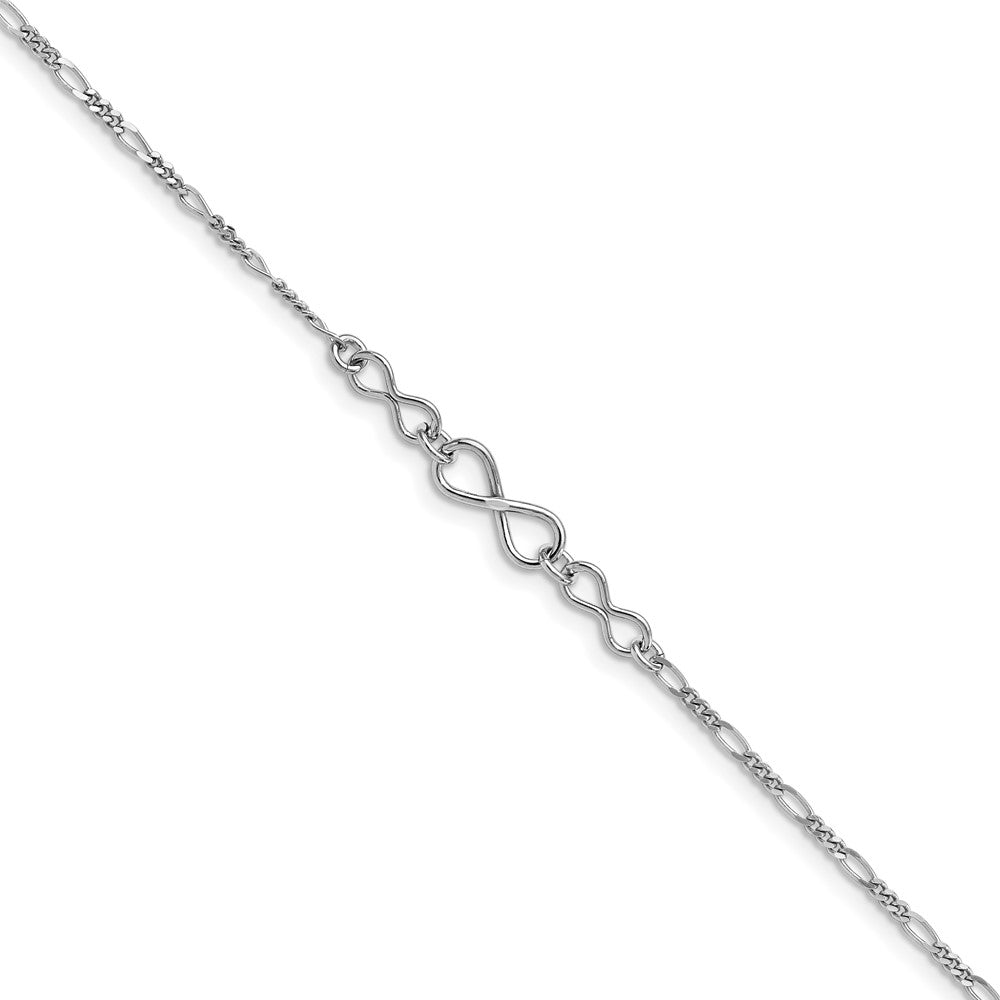 FJC Finejewelers 925 Sterling Silver Figaro Infinity with 1in ext. Anklet 9 Inches x 6 mm