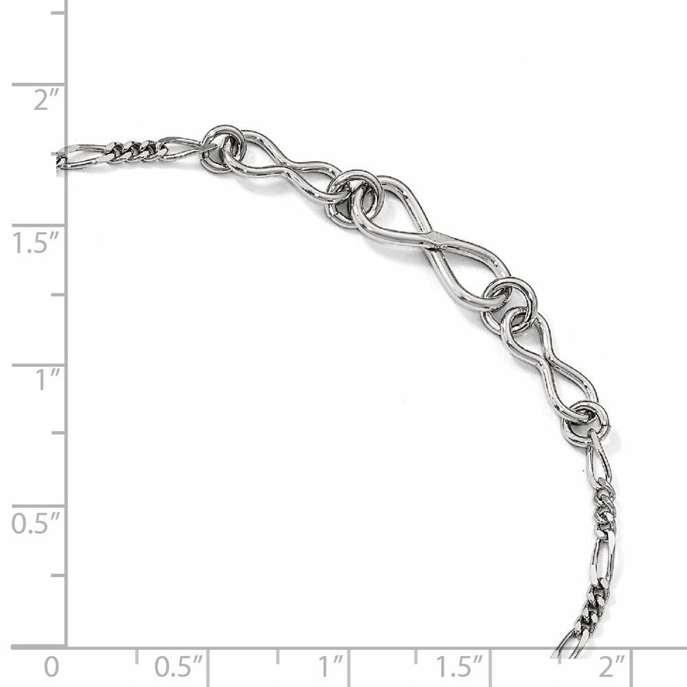 FJC Finejewelers 925 Sterling Silver Figaro Infinity with 1in ext. Anklet 9 Inches x 6 mm