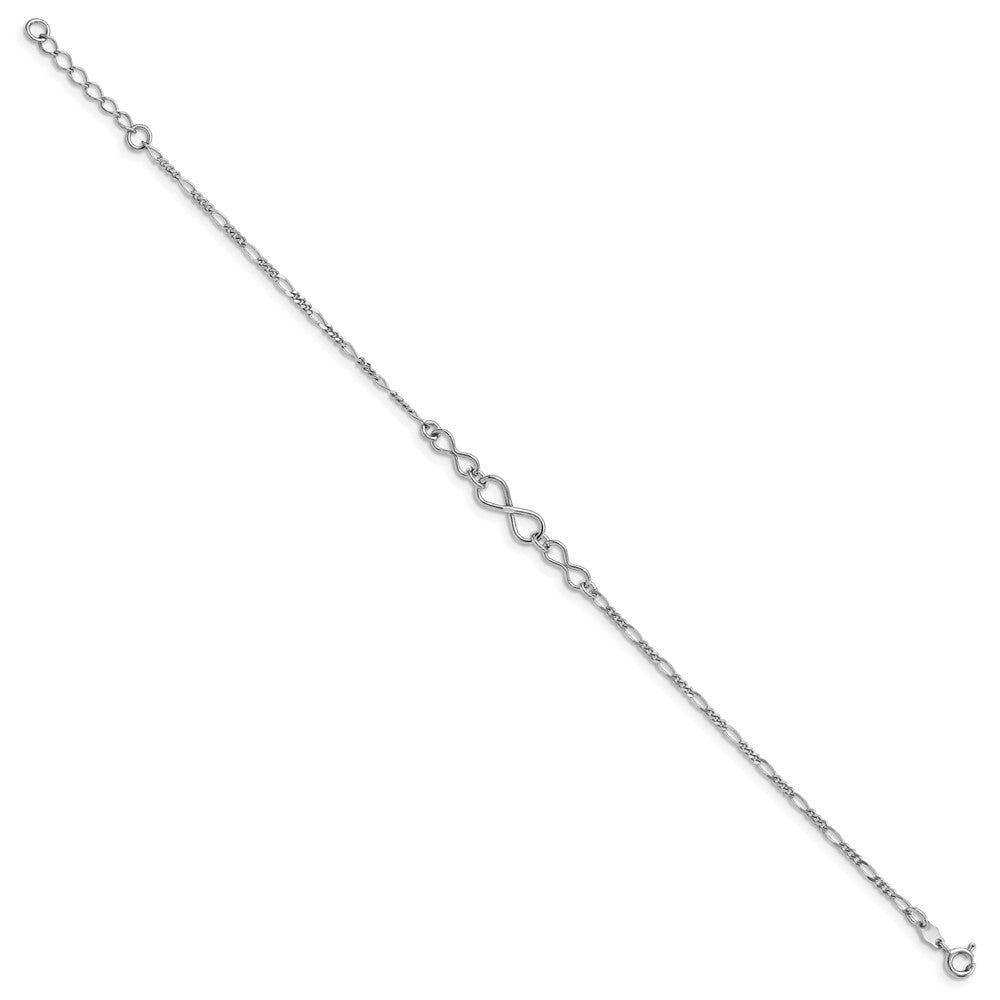 FJC Finejewelers 925 Sterling Silver Figaro Infinity with 1in ext. Anklet 9 Inches x 6 mm
