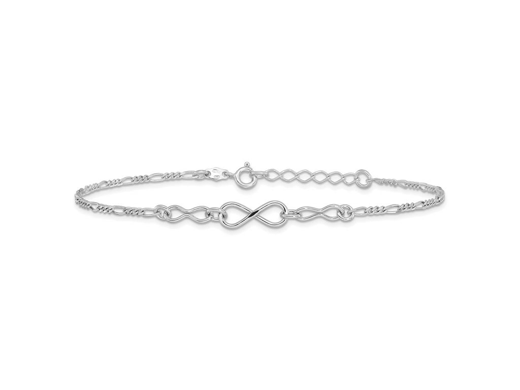 FJC Finejewelers 925 Sterling Silver Figaro Infinity with 1in ext. Anklet 9 Inches x 6 mm