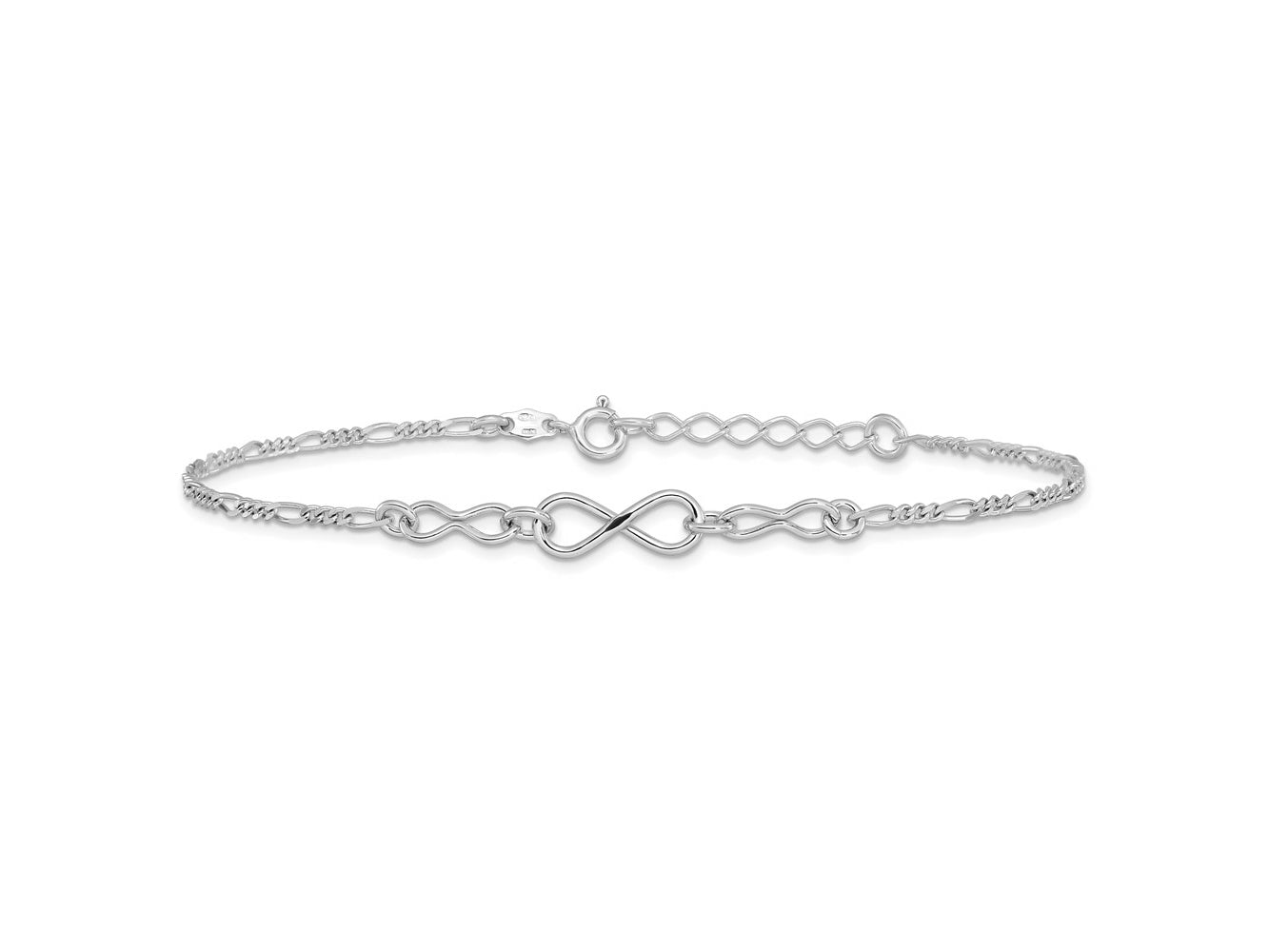 FJC Finejewelers 925 Sterling Silver Figaro Infinity with 1in ext. Anklet 9 Inches x 6 mm