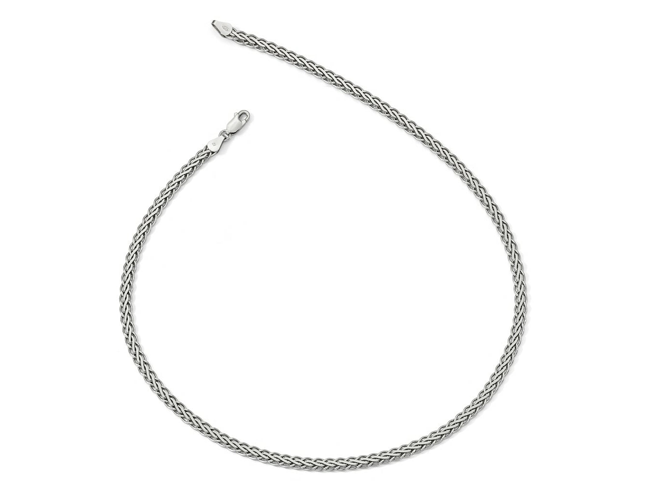 FJC Finejewelers 925 Sterling Silver Flat Bright Cut Spiga Necklace