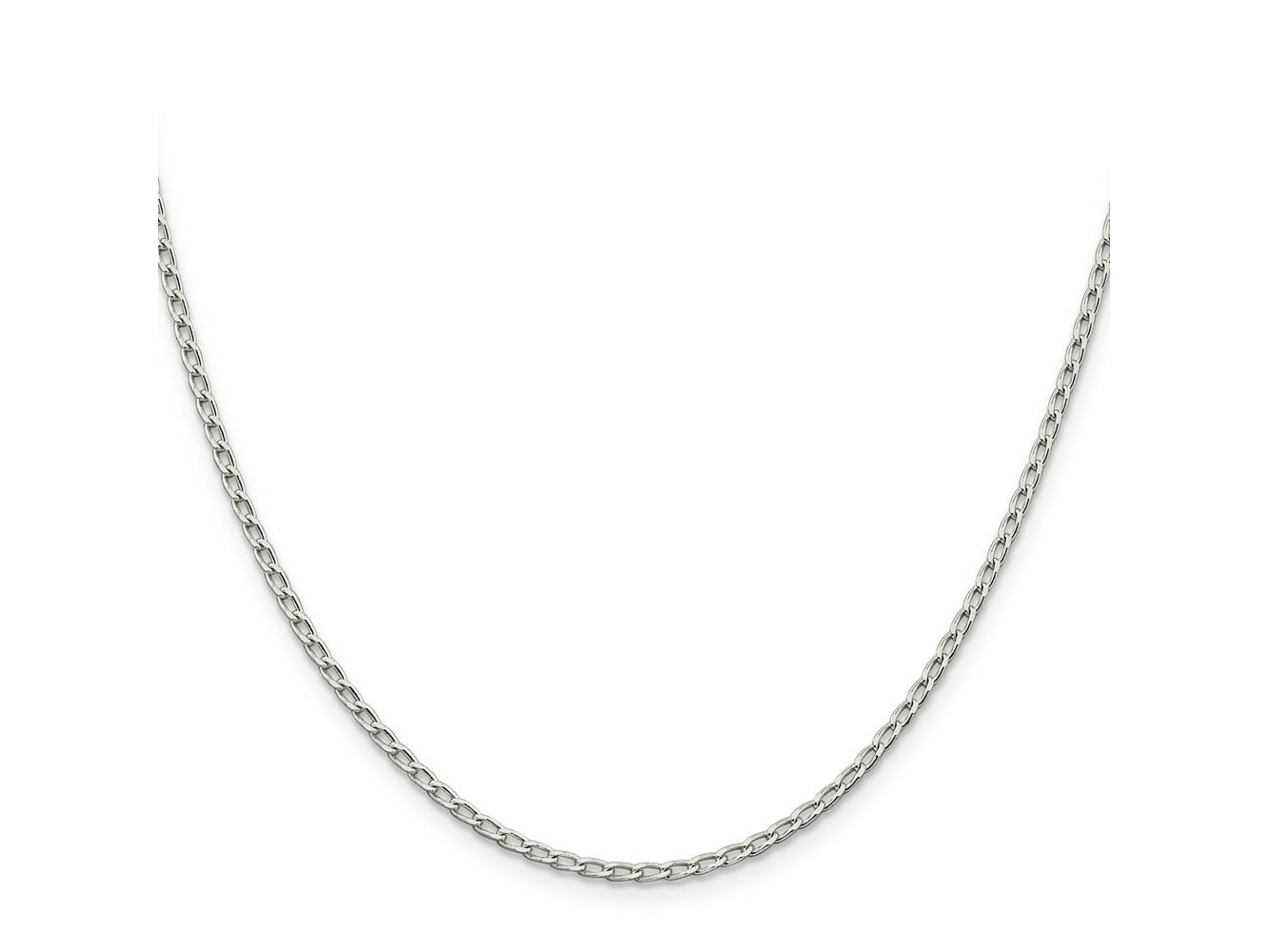 FJC Finejewelers 925 Sterling Silver Curb Open Elongated Link Chain 22 Inches x 2 mm
