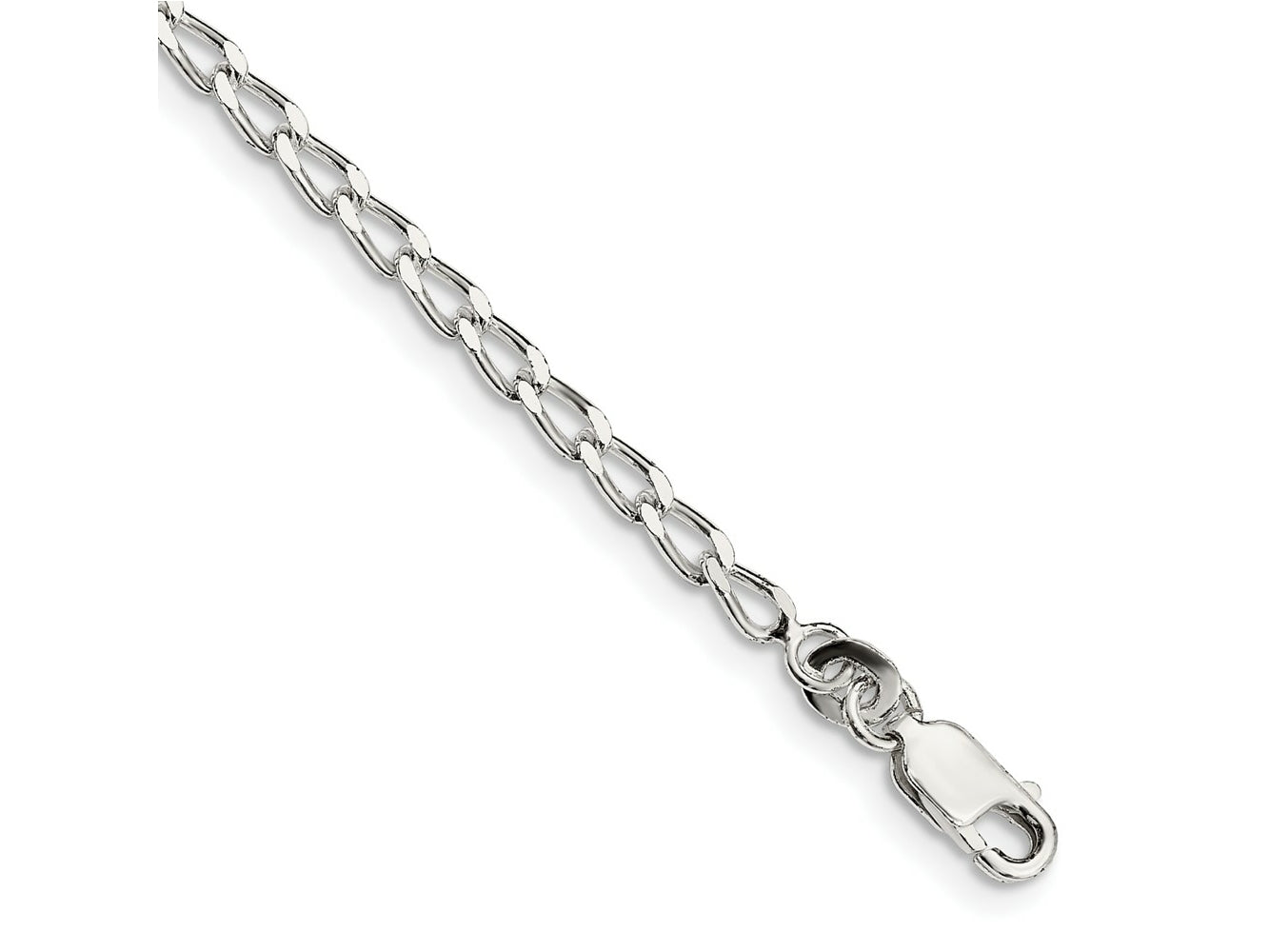 FJC Finejewelers 925 Sterling Silver Open Link Open Elongated Link Chain Bracelet 8 Inches x 2.8 mm