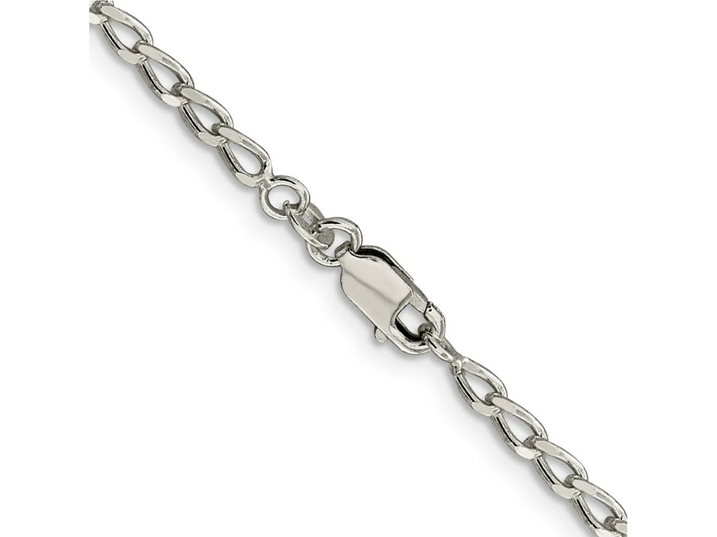 FJC Finejewelers 925 Sterling Silver Open Link 2.8mm Open Elongated Link Chain Anklet 9 Inches x 2 mm