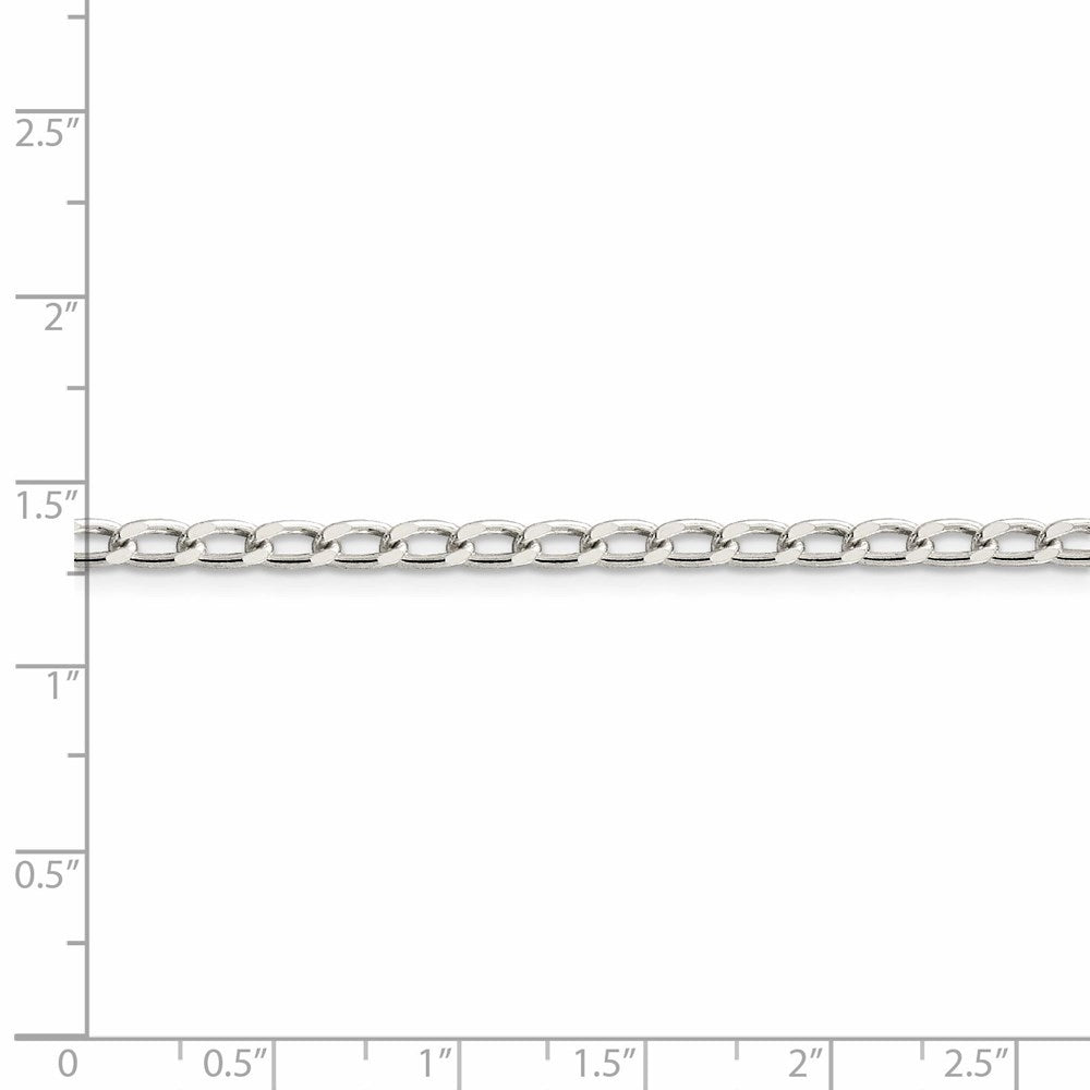 FJC Finejewelers 925 Sterling Silver Cable Open Elongated Link Chain Bracelet Anklet 9 Inches x 3.2 mm