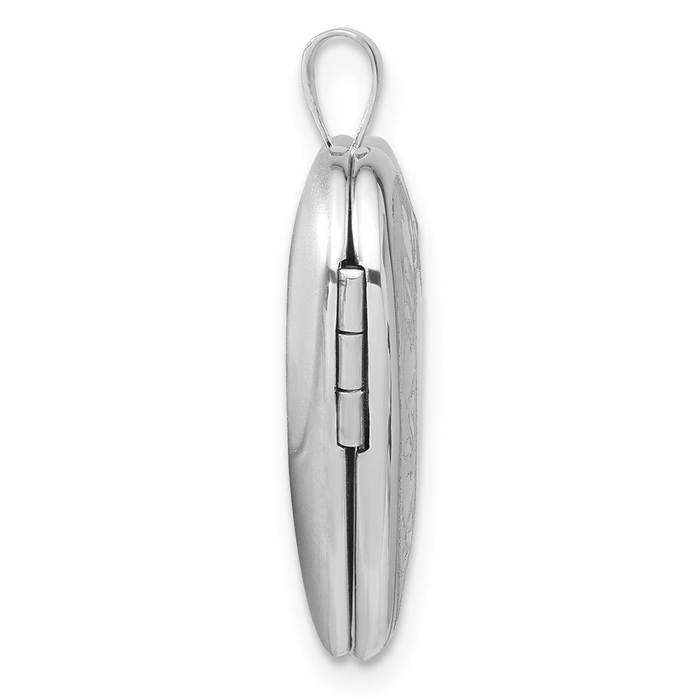 FJC Finejewelers 925 Sterling Silver  Polished Hearts Border 20mm Heart Charm Locket 25 mm x 19 mm