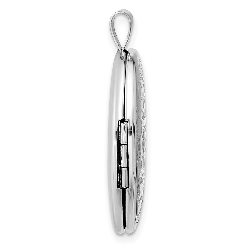 FJC Finejewelers 925 Sterling Silver Rhodium Plated Scroll Design 26x Oval Charm Locket 31 x 20 mm