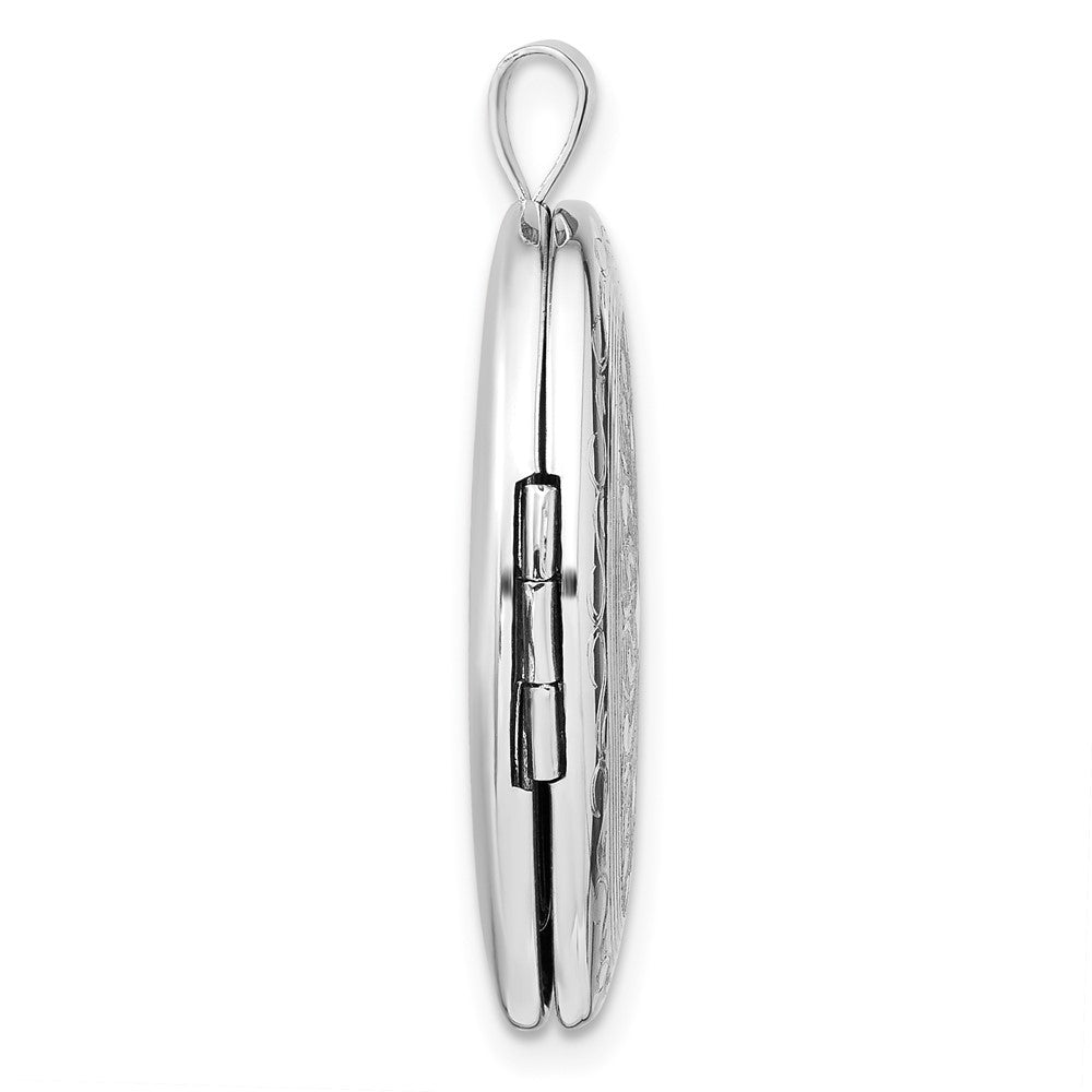 FJC Finejewelers 925 Sterling Silver Rhodium Plated Polished Medallion 26x Oval Locket 31 x 20 mm