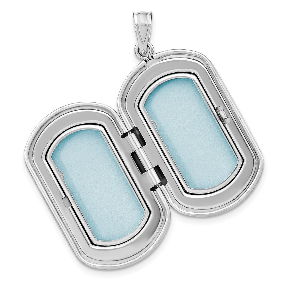 FJC Finejewelers 925 Sterling Silver d Satin St. Christopher Rectangle Charm Locket 38 x 19 mm