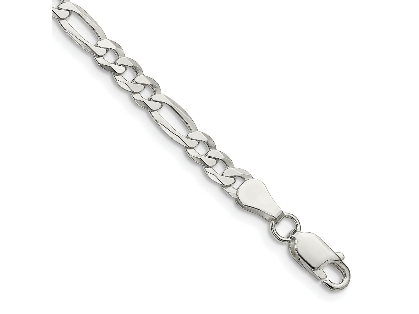 FJC Finejewelers 925 Sterling Silver Lightweight Flat Figaro Chain Bracelet 8 Inches x 4.5 mm