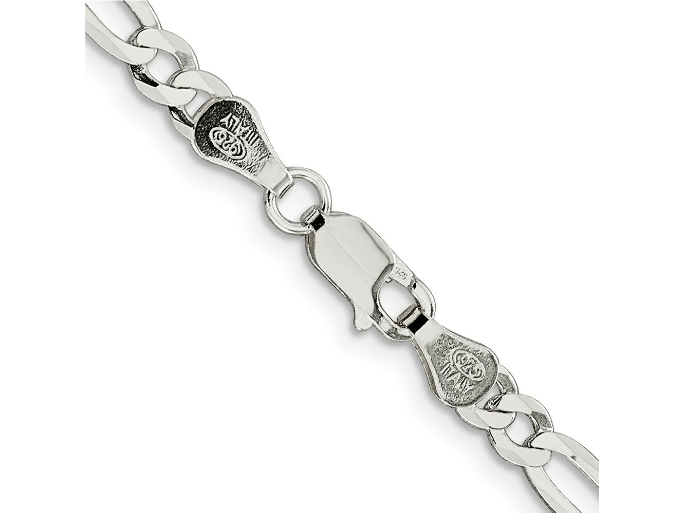 FJC Finejewelers 925 Sterling Silver Lightweight Flat Figaro Chain Bracelet 9 Inches x 4.5 mm