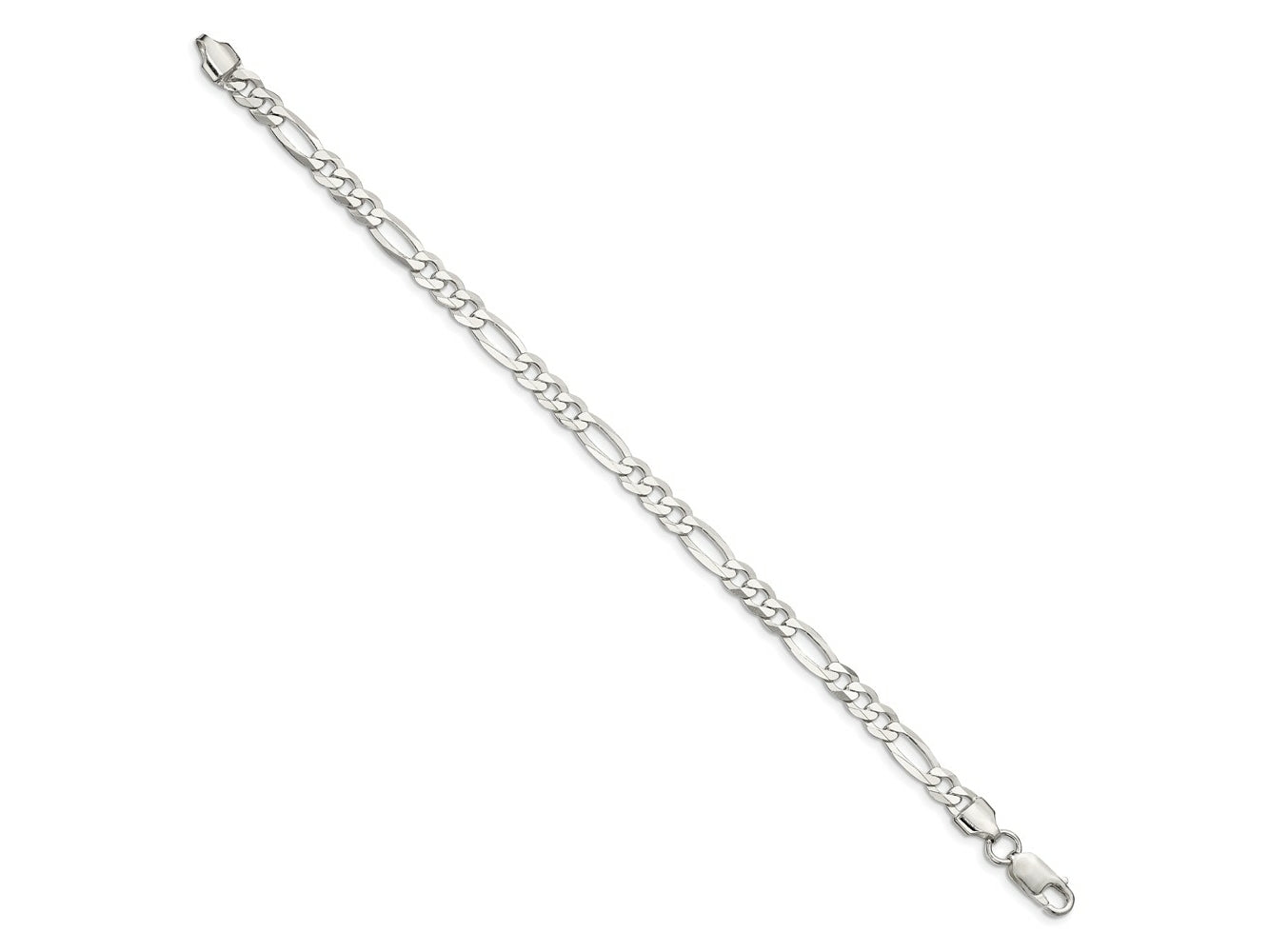 FJC Finejewelers 925 Sterling Silver Lightweight Flat Figaro Chain Bracelet 8 Inches x 5.5 mm