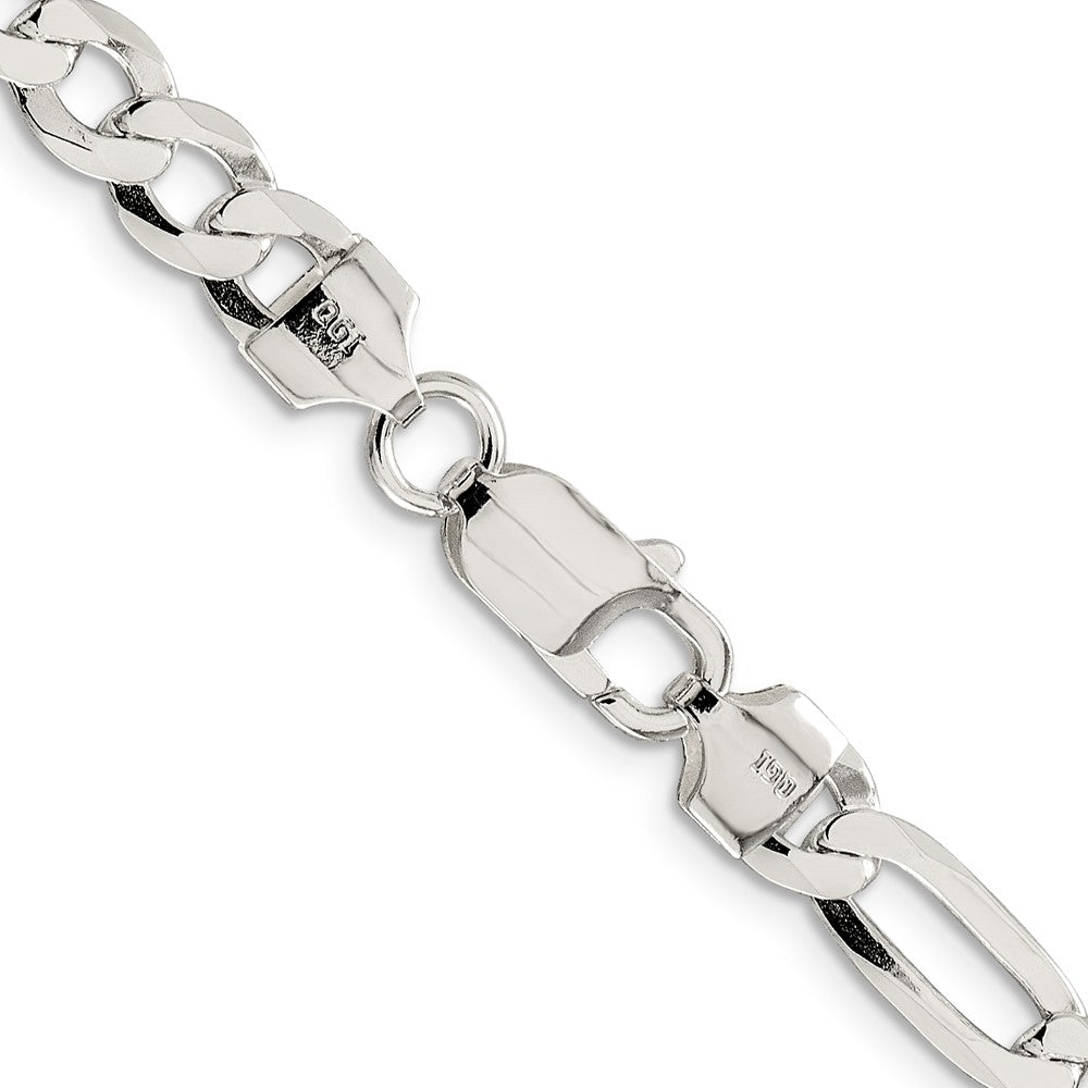 FJC Finejewelers 925 Sterling Silver 7.0mm Lightweight Flat Figaro Chain Bracelet 7 Inches x 7.5 mm