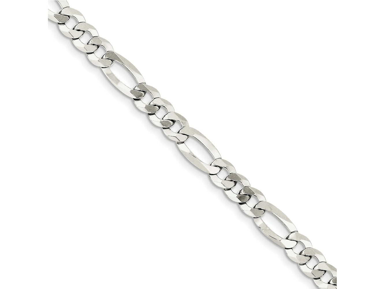 FJC Finejewelers 925 Sterling Silver 7.0mm Lightweight Flat Figaro Chain Bracelet 7 Inches x 7.5 mm