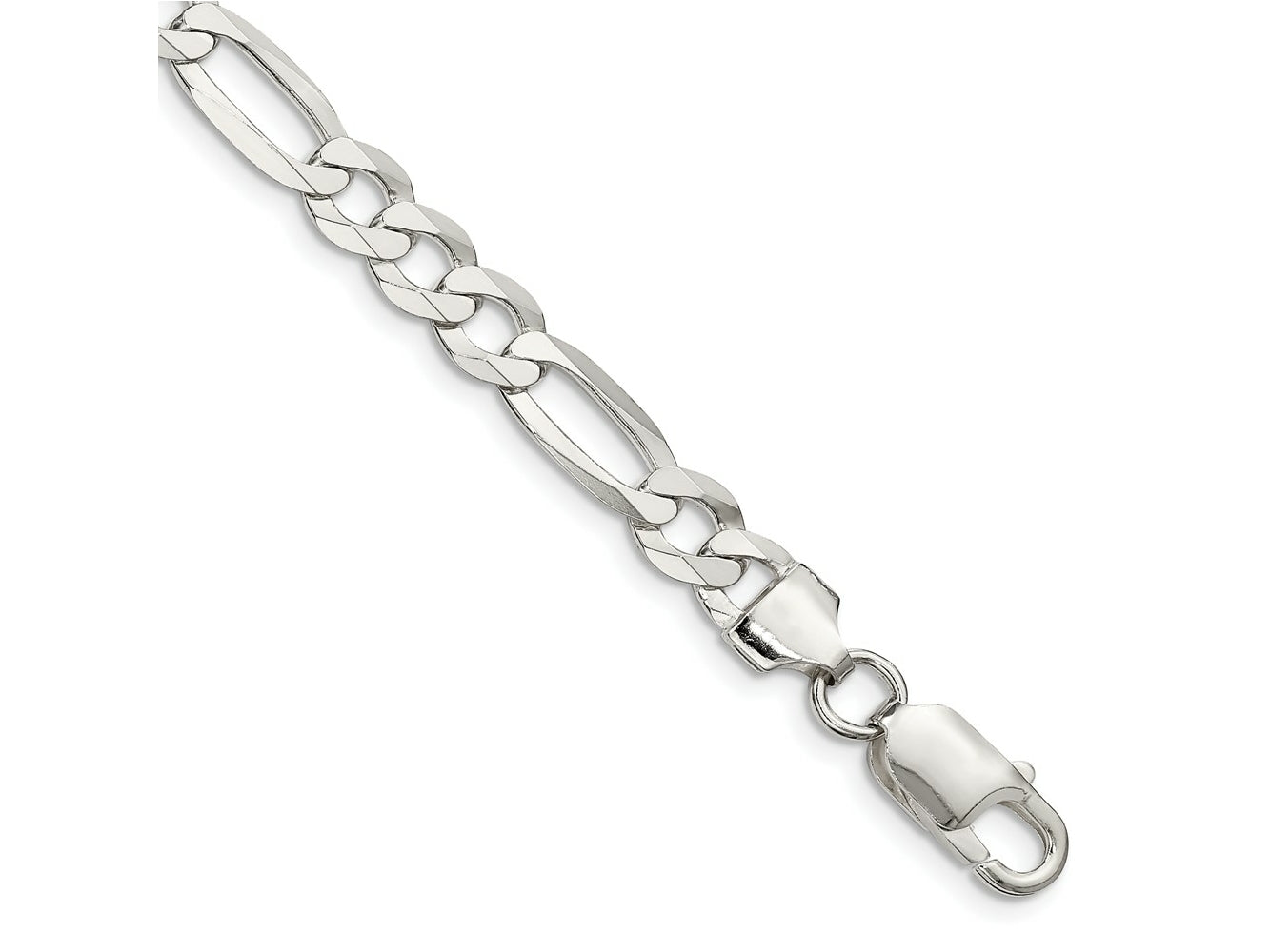 FJC Finejewelers 925 Sterling Silver 7.0mm Lightweight Flat Figaro Chain Bracelet 8 Inches x 7.5 mm