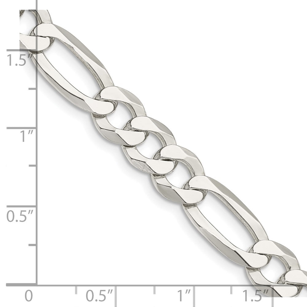 FJC Finejewelers 925 Sterling Silver Lightweight Flat Figaro Chain Bracelet 7 Inches x 8.5 mm