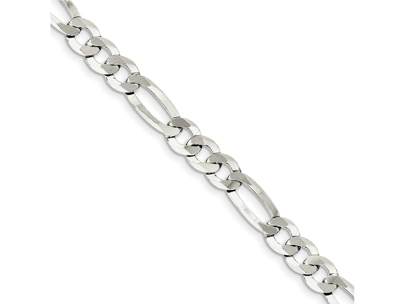 FJC Finejewelers 925 Sterling Silver Lightweight Flat Figaro Chain Bracelet 7 Inches x 8.5 mm
