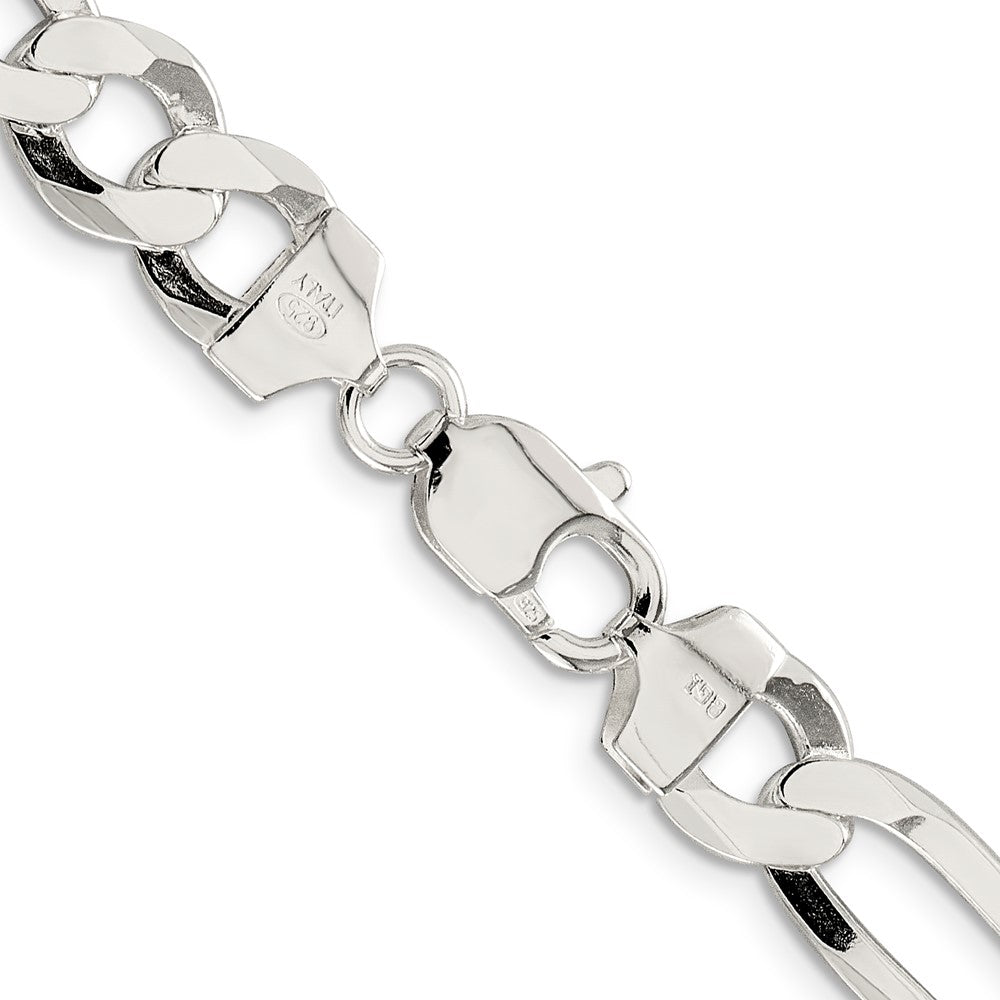 FJC Finejewelers 925 Sterling Silver 9.7mm Lightweight Flat Figaro Chain 28 Inches x 9.5 mm