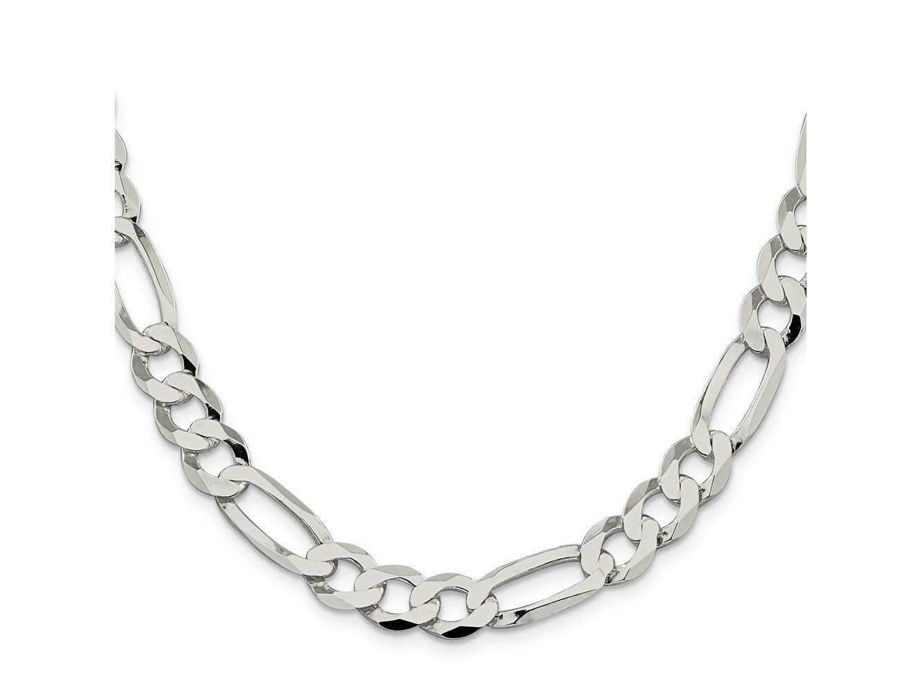 FJC Finejewelers 925 Sterling Silver 9.7mm Lightweight Flat Figaro Chain 28 Inches x 9.5 mm