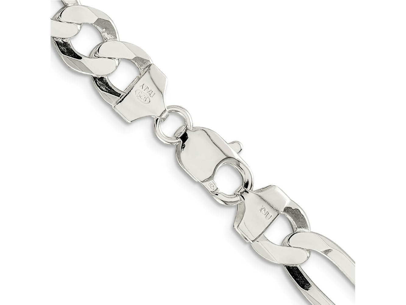 FJC Finejewelers 925 Sterling Silver 9.7mm Lightweight Flat Figaro Chain Bracelet 9 Inches x 9.5 mm