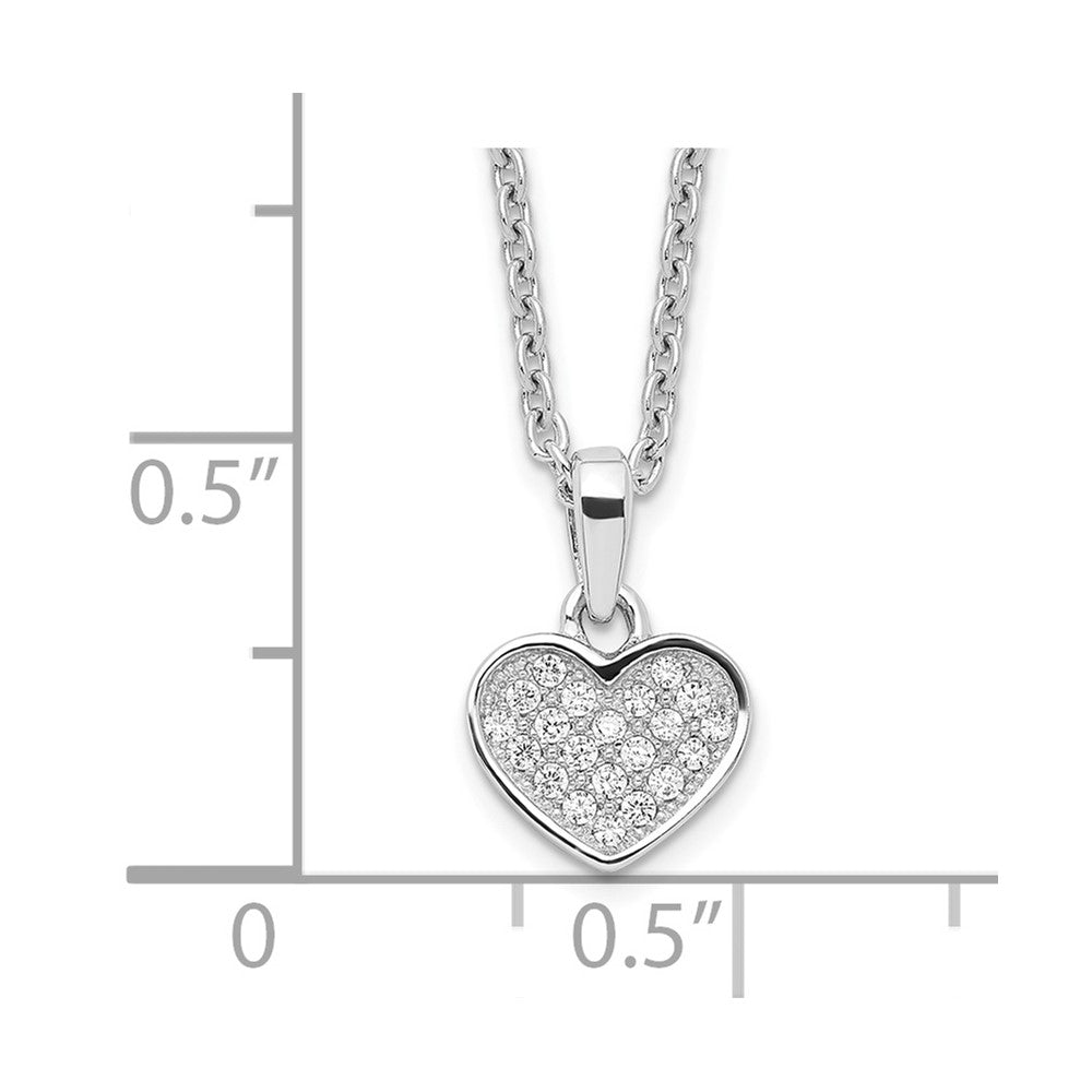 FJC Finejewelers 925 Sterling Silver Cable Brilliant Embers  CZ Heart with 2in ext Necklace 18 Inches x 8 mm