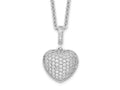 FJC Finejewelers 925 Sterling Silver Brilliant Embers CZ Heart Necklace 18 Inches x 11 mm