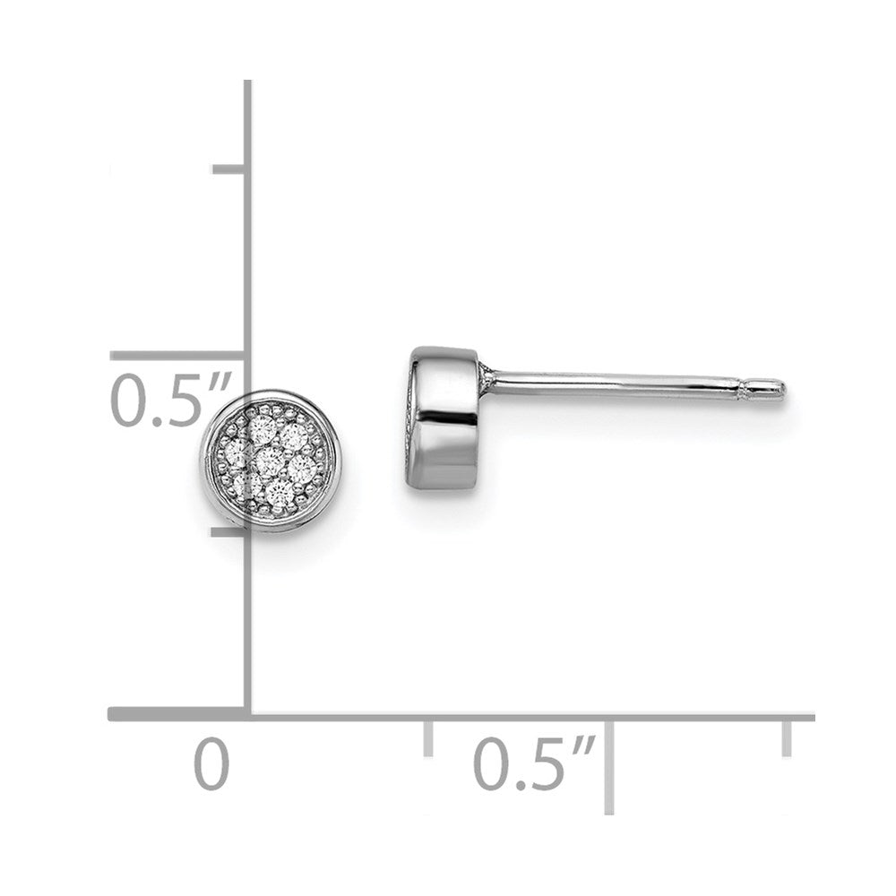 FJC Finejewelers 925 Sterling Silver Button Brilliant Embers  CZ Polished Post Earrings 5 x 5 mm