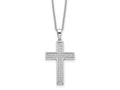 FJC Finejewelers 925 Sterling Silver Cable Brilliant Embers  CZ Polished Cross Necklace 19 mm