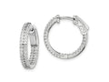 FJC Finejewelers 925 Sterling Silver Rhodium Plated Pavé CZ In and Out Hoop Earrings 19 x 19 mm