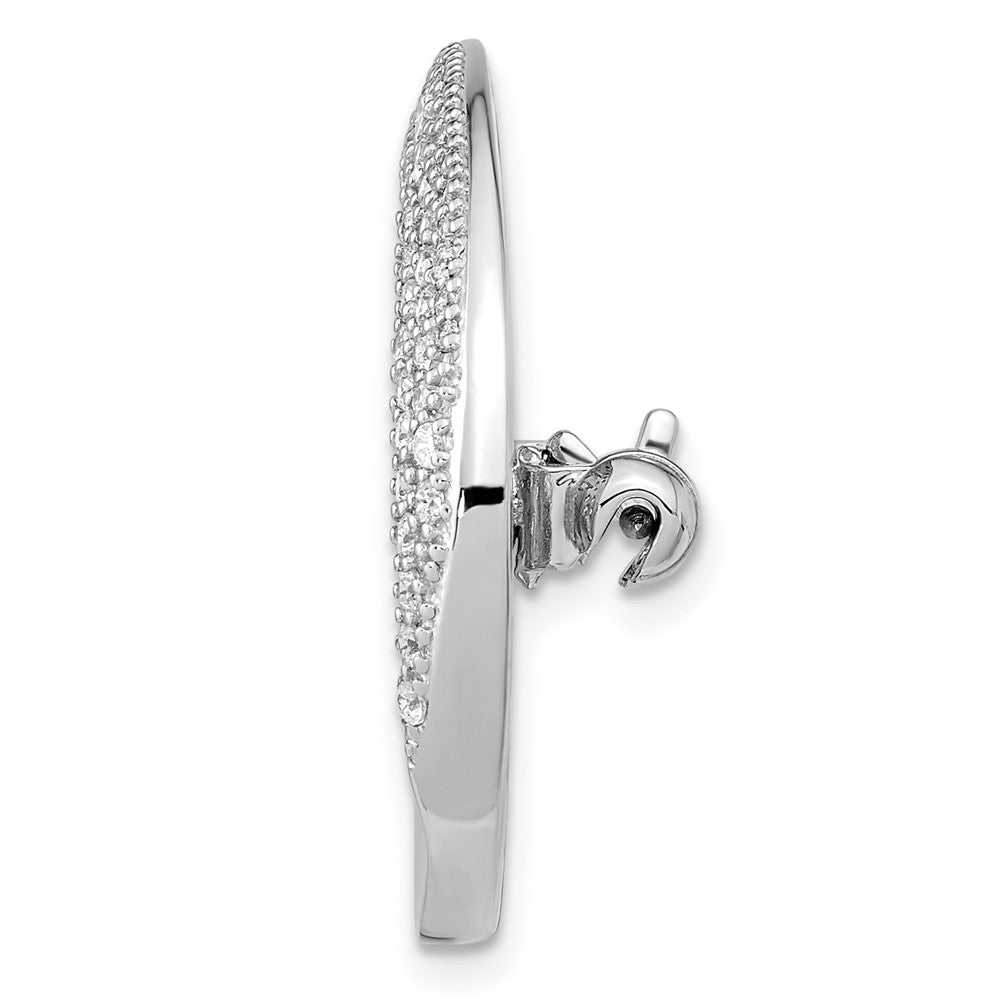 FJC Finejewelers 925 Sterling Silver Rhodium Plated Polished CZ Circle Pin Brooch 26 x 26 mm
