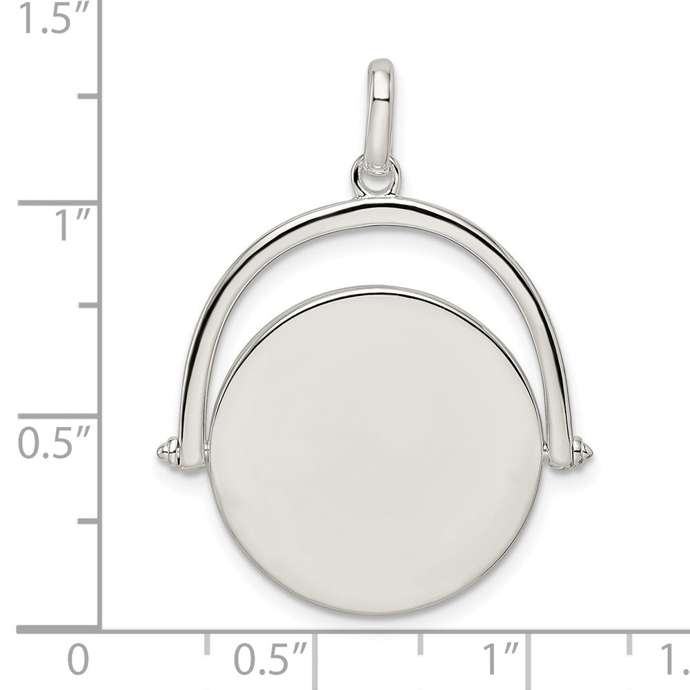 FJC Finejewelers 925 Sterling Silver Fashion Polished Rotating Disc Charm 31 x 26 mm