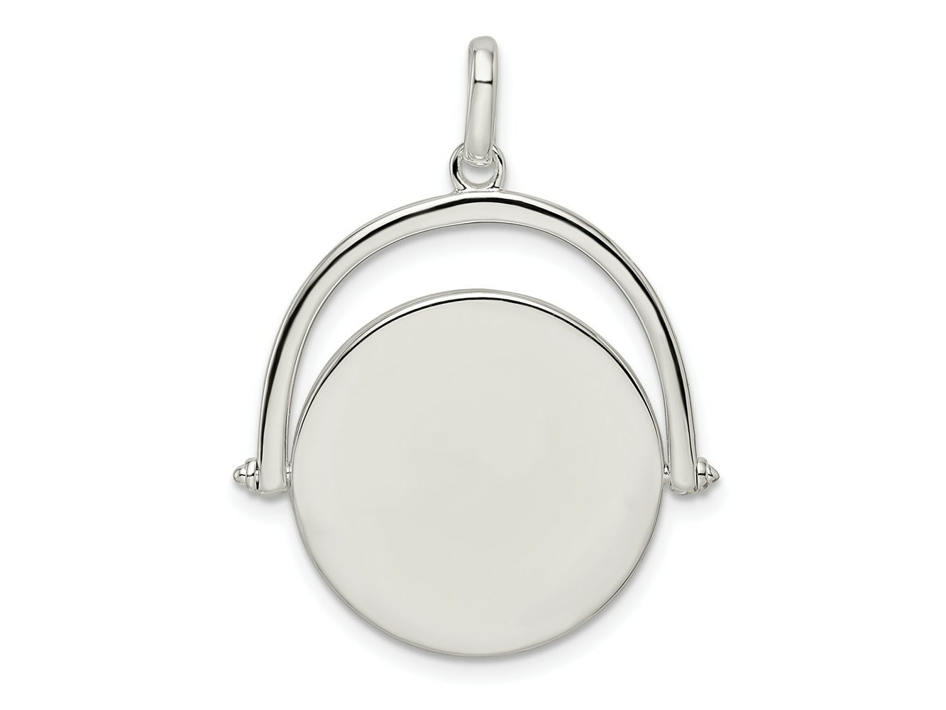 FJC Finejewelers 925 Sterling Silver Fashion Polished Rotating Disc Charm 31 x 26 mm