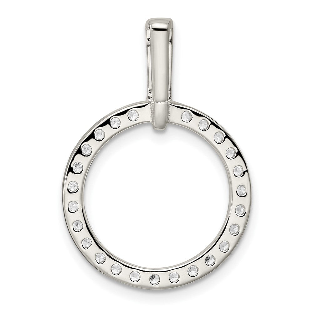 FJC Finejewelers 925 Sterling Silver Fashion Polished CZ Circle Charm 27 x 19 mm