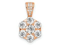 FJC Finejewelers 925 Sterling Silver Polished Rose-tone CZ Flower Charm 19 x 11 mm