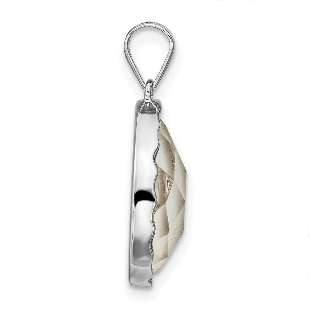 FJC Finejewelers 925 Sterling Silver Fashion Rhodium Plated Glass Teardrop Charm 24 x 13 mm