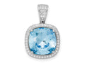 FJC Finejewelers 925 Sterling Silver Rhodium Plated CZ and Blue Crystal Charm 22 x 15 mm