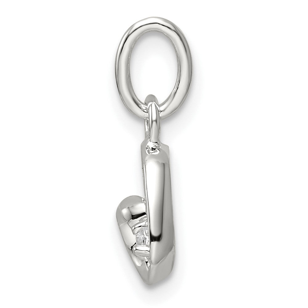 FJC Finejewelers 925 Sterling Silver CZ Heart Charm 14 x 8 mm